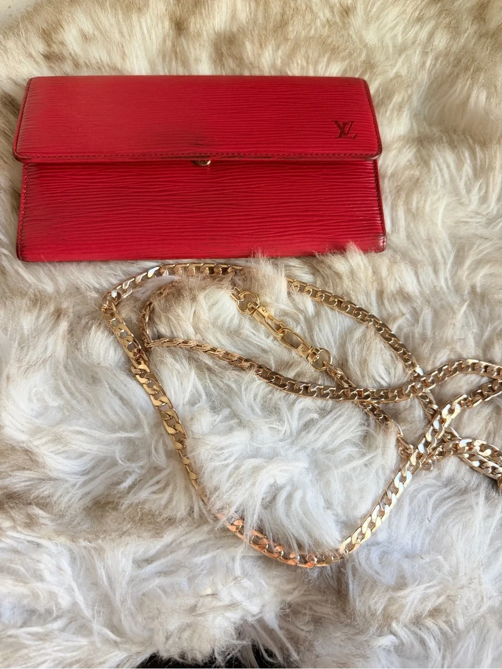 Louis Vuitton Red Epi Leather Card Wallet